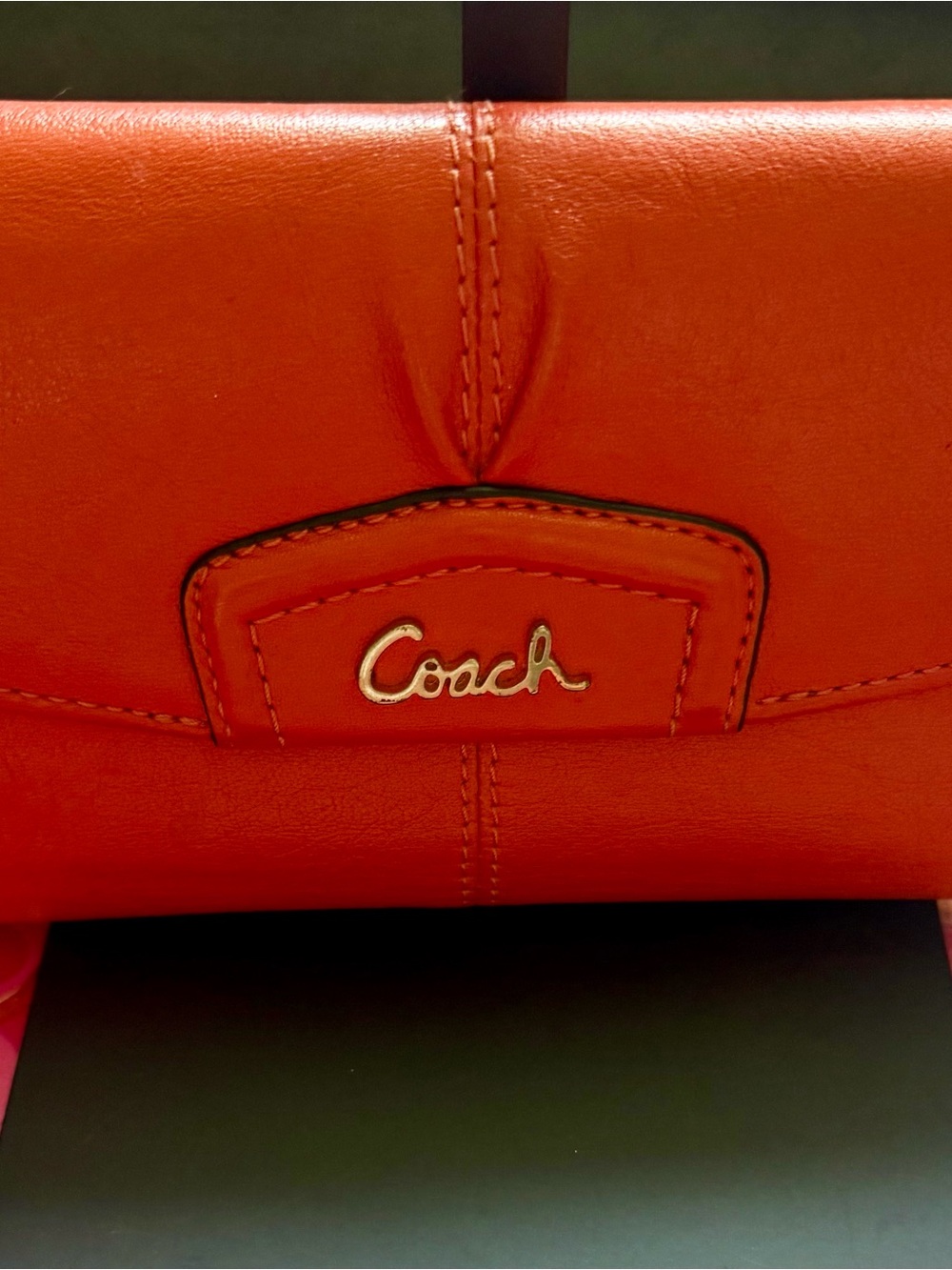 Coach Red Leather Wristlet Clutch